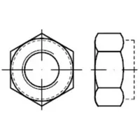 Industrial Quality Supplies DIN 6925 Sechskantmutter mit Metallklemmteil, 8