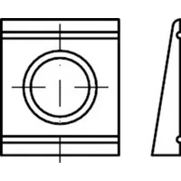 Industrial Quality Supplies DIN 6918 Scheibe vierkant, C45 0,08