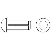 Industrial Quality Supplies DIN 1476 Halbrundkerbnagel, Edelstahl A2 1,4x4