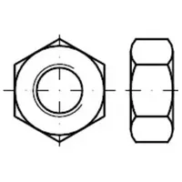 Industrial Quality Supplies DIN 555 Sechskantmutter, KST PA M8