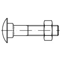 Industrial Quality Supplies DIN 603 mit Mutter, galvanisch verzinkt