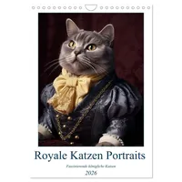 Calvendo Royale Katzen Portraits (Wandkalender 2026 DIN A4 hoch),