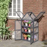 Outsunny Frühbeet Mini Gewächshaus 3 Ebenen Treibhaus Pflanzenbeet mit