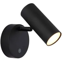 GLOBO Wandleuchte schwarz schwenkbar Wandspot Akku Magnethalterung Wandlampe Touchdimmer,