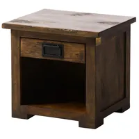 Massivmoebel24 Nachttisch RAILWAY (Nachttisch Mango 50x40x45 braun lackiert RAILWAY