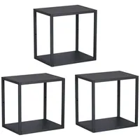 [en.casa] Wandregal Nostened 3er Set Schwarz
