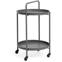BIZZOTTO Servierwagen Austin aus Metall, Anthrazit, Mit Rollen &