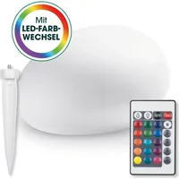 EasyMaxx Dekoleuchte Stein Solar 16,0 cm inkl. Fernbedienung weiß