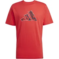 Adidas Herren Codes Photoreal Logo Graphic T-Shirt, Pure Ruby,
