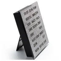 Filius 0400-7 Wort-Tischuhr Quadratische Wortuhr Betongrau 20 cm