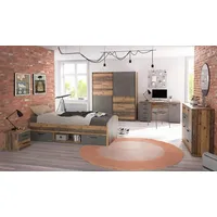 Forte Jugendzimmer WINNIE 5-tlg. Komplettset, Optik: Old Wood Vintage,