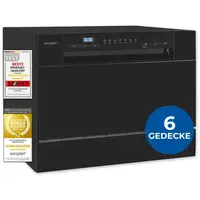 Exquisit GSP5206-030D Tischgeschirrspüler (freistehend, 550 mm breit, Schwarz)
