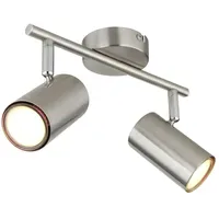 GLOBO Deckenstrahler 2 flammig silber 25 x 10 x