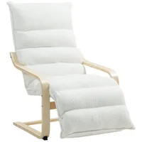 Homcom Relaxssessel, Weiß Kunststoff, 67x105x114 cm, Wohnzimmer, Sessel Polstersessel