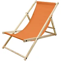 ECD Germany ECD-Germany Liegestuhl Orange, Holz, 52x83x117 cm, Gartenmöbel,