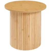 [en.casa] Beistelltisch Ledepid 40xø40 cm mit überstehender Tischplatte Natur
