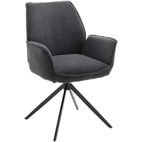 Musterring Armlehnstuhl Tiama, Anthrazit, Schwarz, Textil, Drehkreuz, Stativgestell, 63x91x65