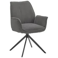 Musterring Armlehnstuhl Tiama, Anthrazit, Textil, Stativgestell, Drehkreuz, 63x91x65 cm,