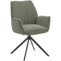 Musterring Armlehnstuhl Tiama, Schwarz, Waldgrün, Textil, Drehkreuz, Stativgestell, 63x91x65