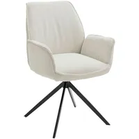Musterring Armlehnstuhl Tiama, Creme, Schwarz, Textil, Drehkreuz, Stativgestell, 63x65x91