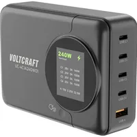 VOLTCRAFT UC-4C1A240W01 USB Ladestation USB-C®, USB-A PD 3.0 Schwarz