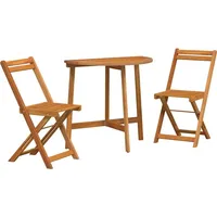 VidaXL 3-teiliges Klapp-Bistro Set Massivholz - Braun