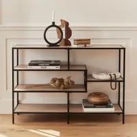 Sweeek Asymmetrisches Regal Metall - Holzoptik