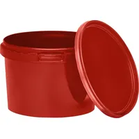 Benbow Eimer mit Deckel 0,5L x1000 Rot - lebensmittelecht,