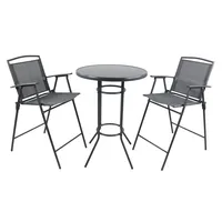 VCM Gartenmöbel 3er-Set ¦ schwarz ¦ Maße cm B: