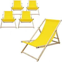ECD Germany ECD-Germany Strandliege, Gelb, Holz, 52x83x117 cm, Gartenmöbel,