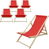 ECD Germany ECD-Germany Strandliege, Rot, Holz, 52x83x117 cm, Gartenmöbel,