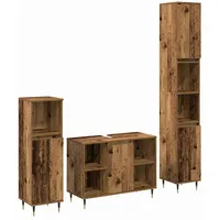 VidaXL Badezimmer Möbel Set 3-tlg. Altholz