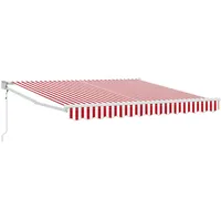 VidaXL automatische einziehbare Markise rot-weiß Gestreift 350x250 cm