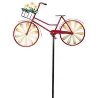 Dekoleidenschaft Gartenstecker Fahrrad aus Metall, bunt, fluoreszierend, 42 x