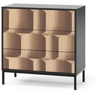 Vicco Kommode Eliza Schwarz/Eiche, 80 x 81.2 cm mit