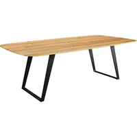 DeLife Esstisch Edge Boot 240x120x2,5-3 Eiche Natur Metall Schräg