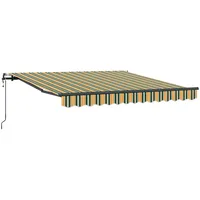 VidaXL automatische einziehbare Markise Grün und Gelb 350x250 cm