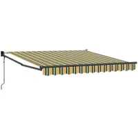 VidaXL Automatische einziehbare Markise Grün und Gelb 300x250 cm