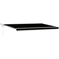 VidaXL automatische einziehbare Markise mit LED Schwarz 500x350 cm