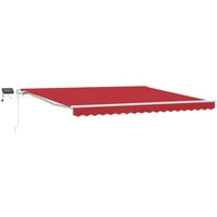 VidaXL Manuelle einziehbare Markise mit LED Rot 400x350 cm