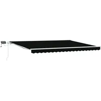 VidaXL Manuelle einziehbare Markise mit LED Schwarz 450x300 cm