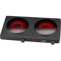 First Austria TZS-First-Austria Kochplatte FA-5096-2, Infrarot-Doppelkochplatte, schwarz, 2500 Watt