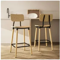 Homcom Barhocker 2er Set Barstuhl für Küche, Wohnzimmer, Esszimmer