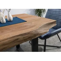 MASSIVMOEBEL24.DE Baumtisch Sheesham 200x100x79 natur gebeizt / Mikado-Beine anthrazit