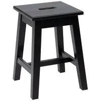 Home4You Hocker, H 45 cm - Schwarz - Kiefernholz