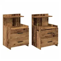 VidaXL Nachttische 2 Stk. mit 2 Schubladen Altholz-Optik 40x36,5x62
