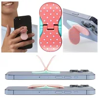 Bookchair Zipgrips weiß punkte on Pink – 2-in-1 Handygriff