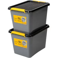 Konzept Aufbewahrungsbox 19 l 2-tlg. grau