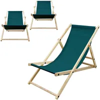 ECD Germany ECD-Germany Strandliege Dunkelgrün, Holz, 52x83x117 cm, Gartenmöbel,