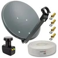 PremiumX Satelliten-Komplettanlage 45cm SAT Antenne SAT Schüssel Twin LNB